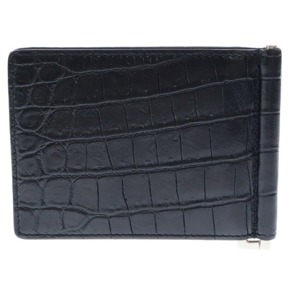 Saint Laurent Crocodile Leather Clip Black PARIS Money Case - Picture 1 of 6
